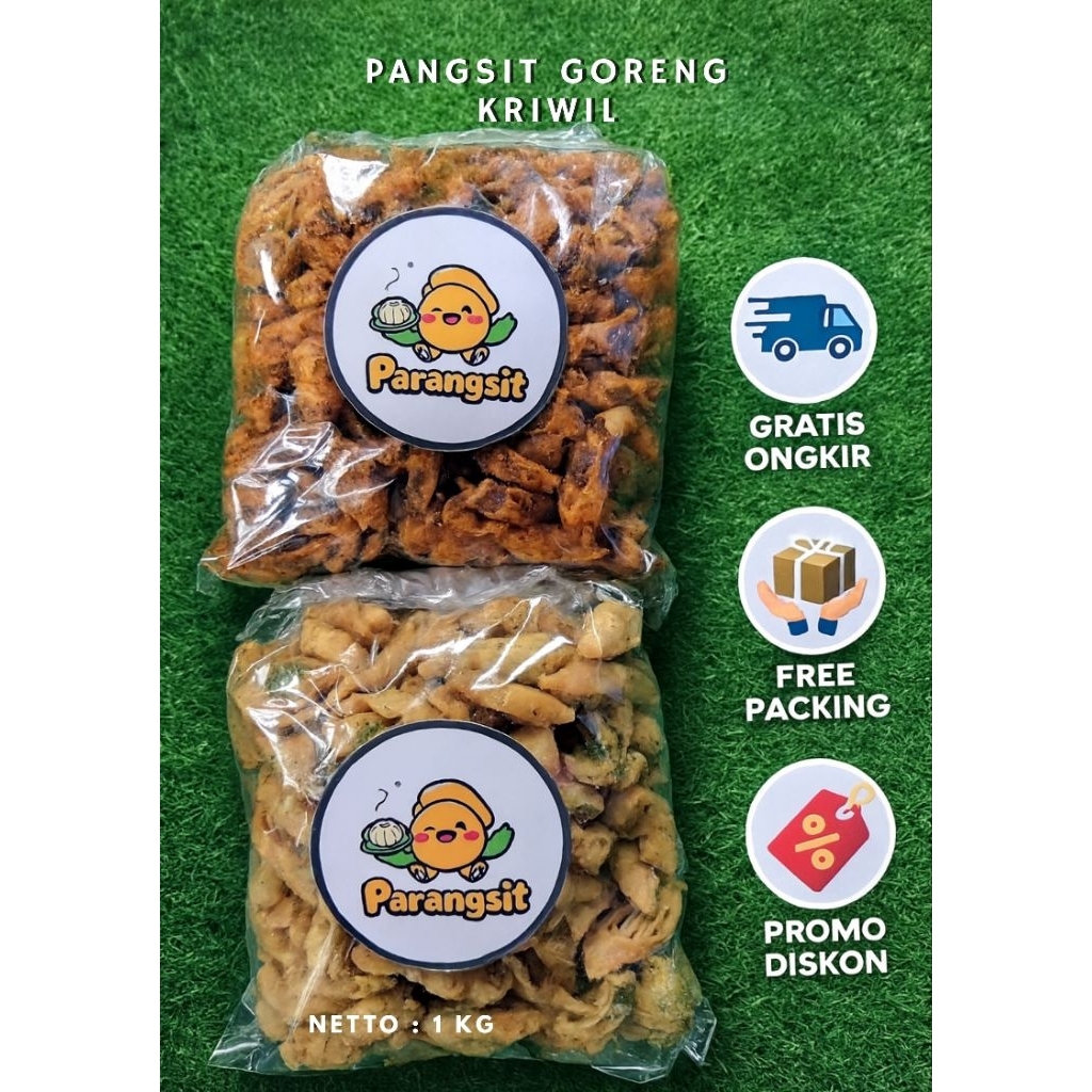 Pangsit Goreng Kriwil Daun Jeruk 1kg - Cemilan Kiloan Kriuk Bumbu Medok Viral