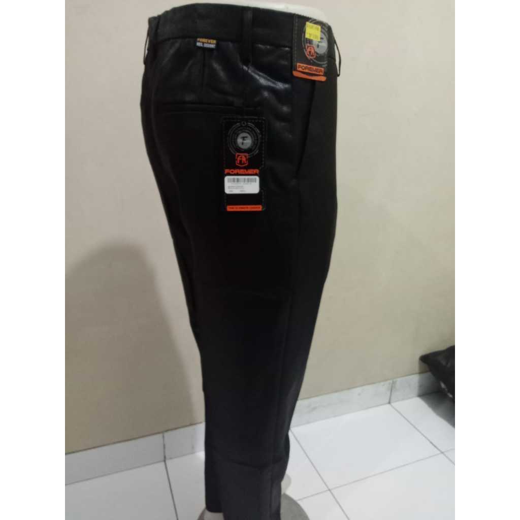 celana bahan dasar mengkilap slimfit pria / celana formal metalik pria slimfit