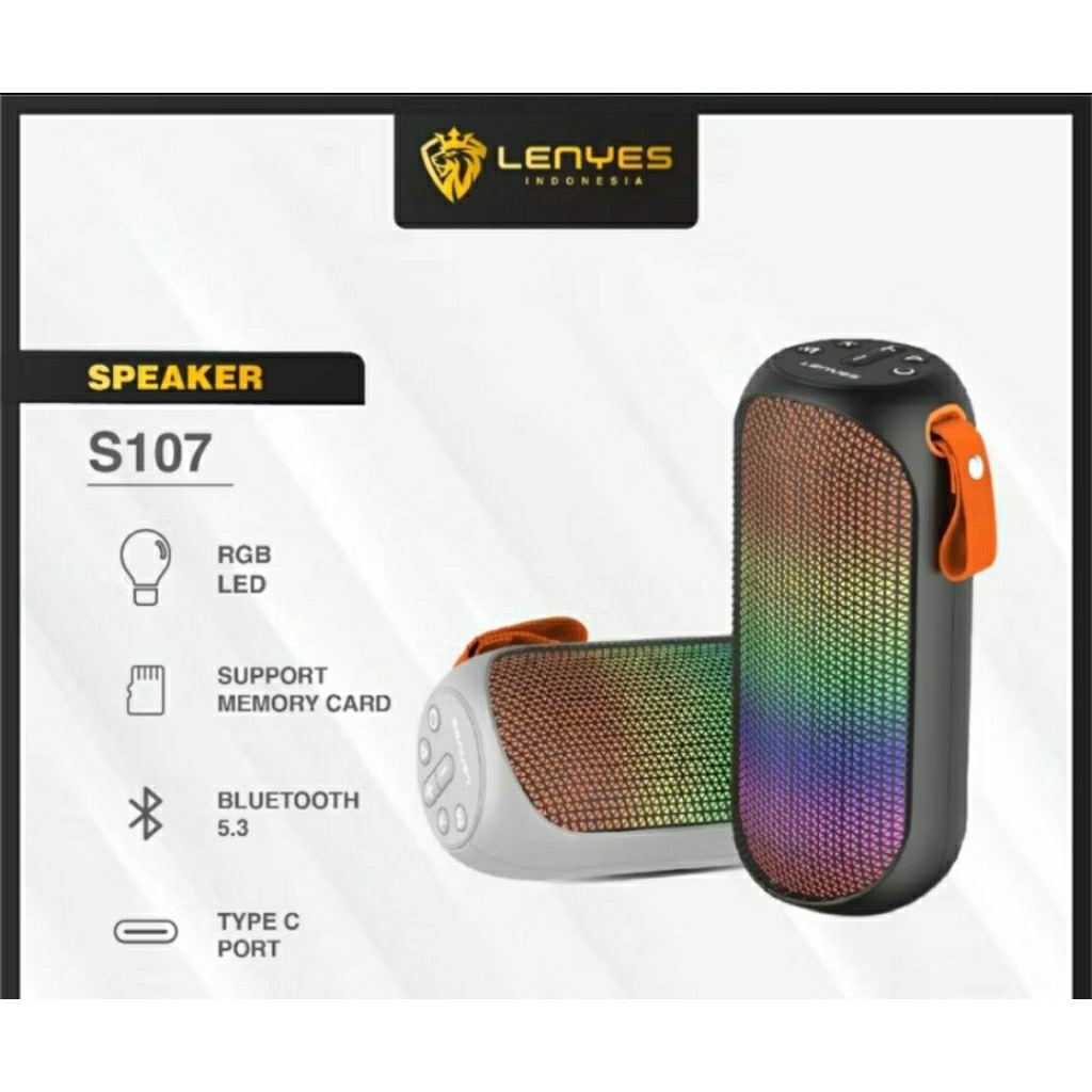 SPEAKER ORIGINAL LENYES S107  RGB LED COLORFULL LIGHTS 20W HIFI SOUND QUALITY V5.3