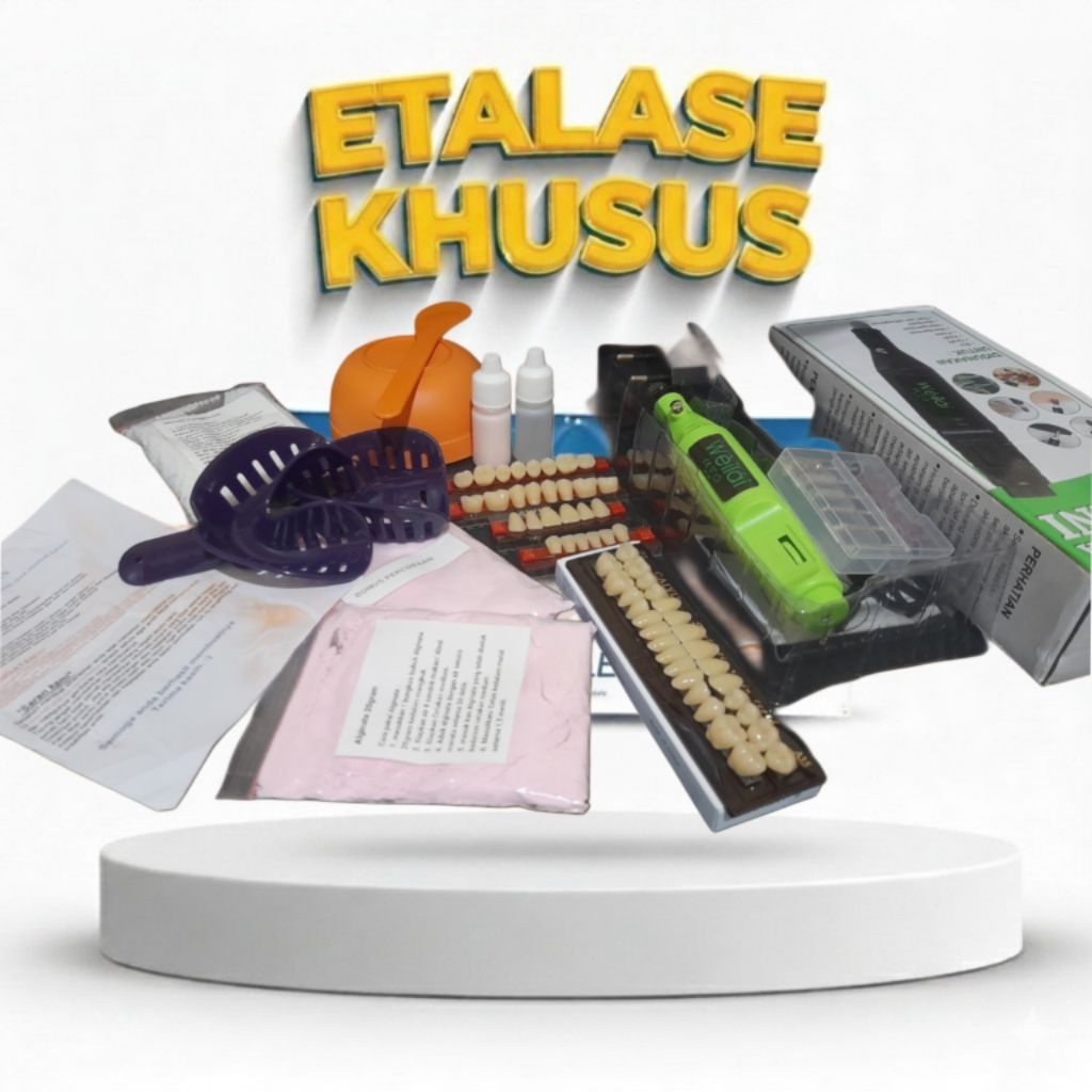 TERMURAH 1 set KOMPLIT gigi Akrilik dan Bahan Cetakan Pola replika gigi