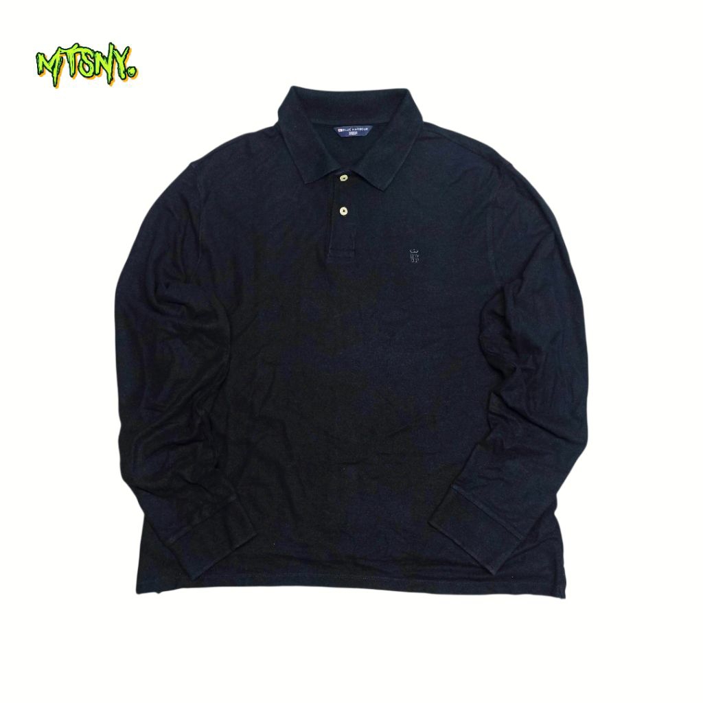 Kemeja Kaos Polo Shirt Mark And Spencer Blue Harbour Vintage Retro Hitam