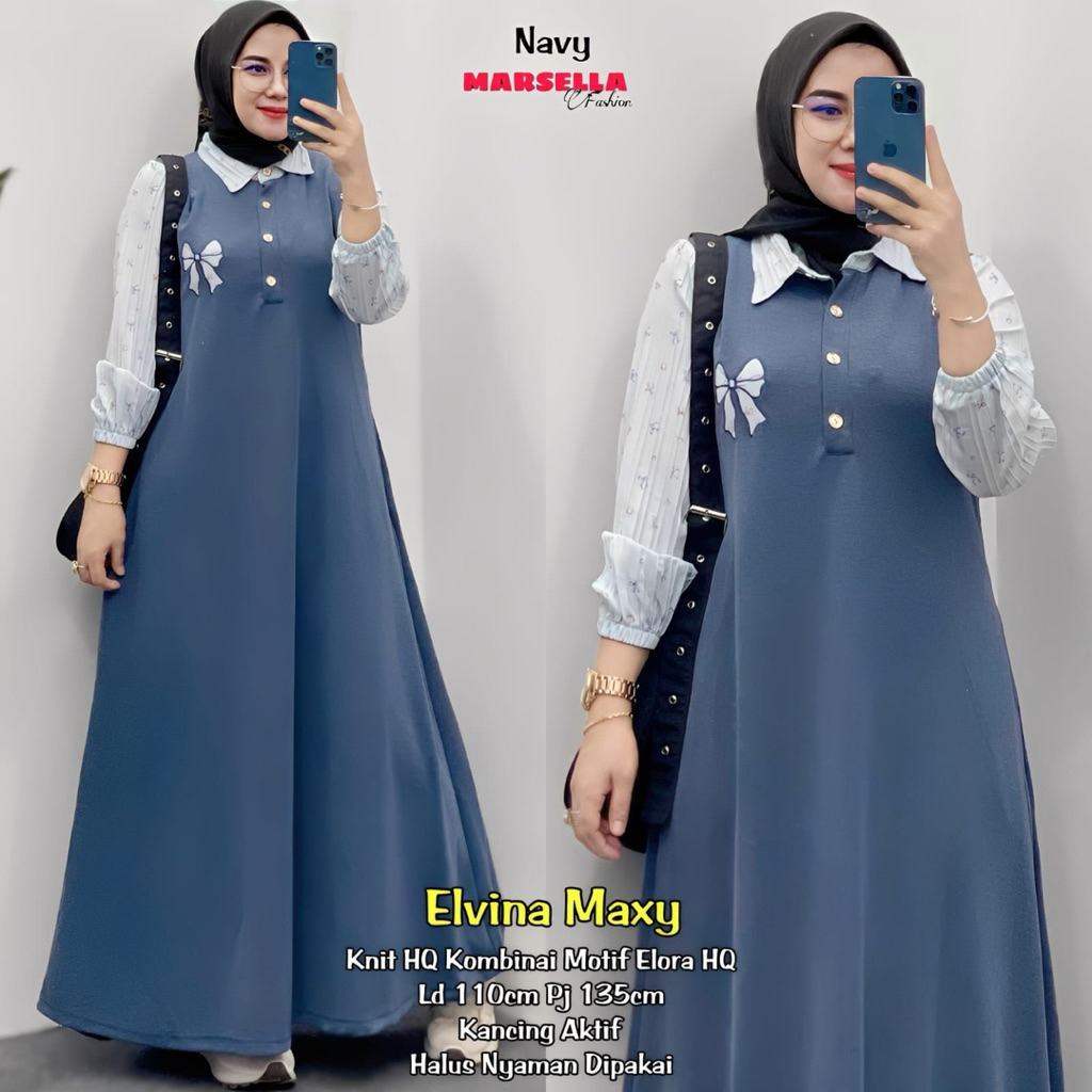 Elvina Maxy Gamis Knit Import Best Seller Marsella
