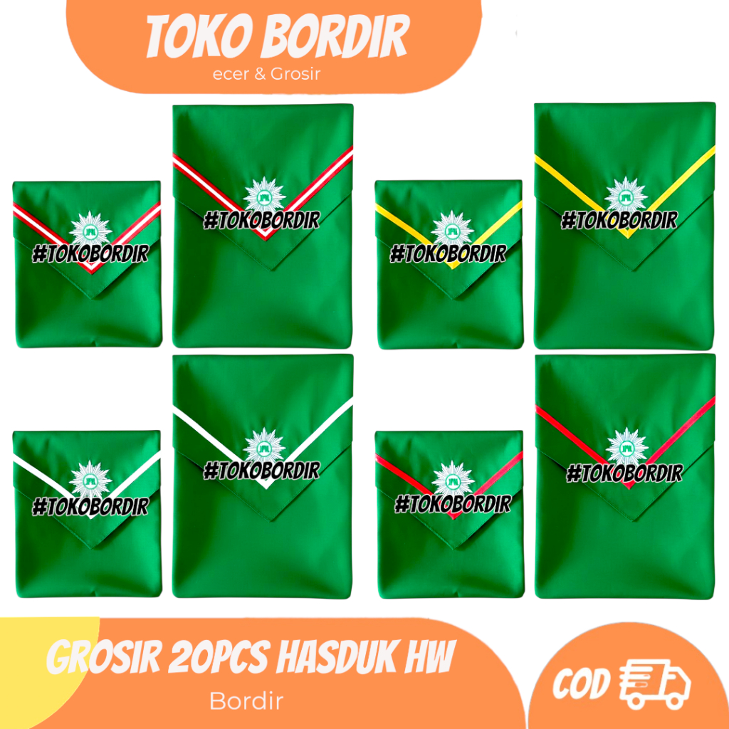 Grosir (20pcs) Hasduk HW bordir | Hasduk Hizbul Wathan SD SMP SMA bordir