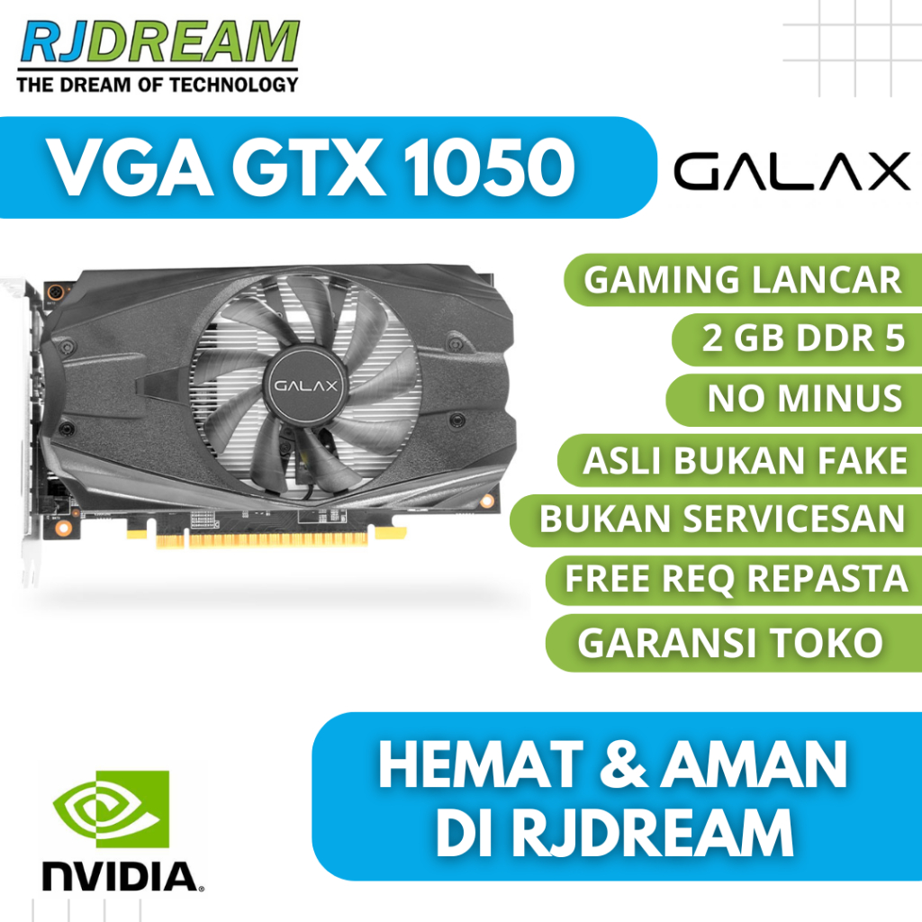 VGA GTX 1050 2GB DDR5 BEKAS / SECOND NO MINUS