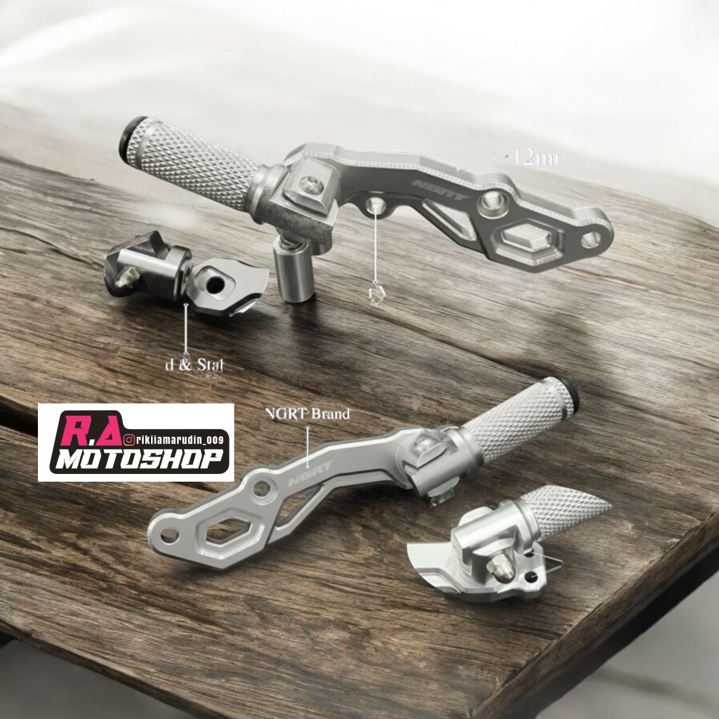 Pijakan Injakan NGRT Breket Step Boncengan Belakang Lipat Underbone Satria Fu Karbu Raider Satria / 