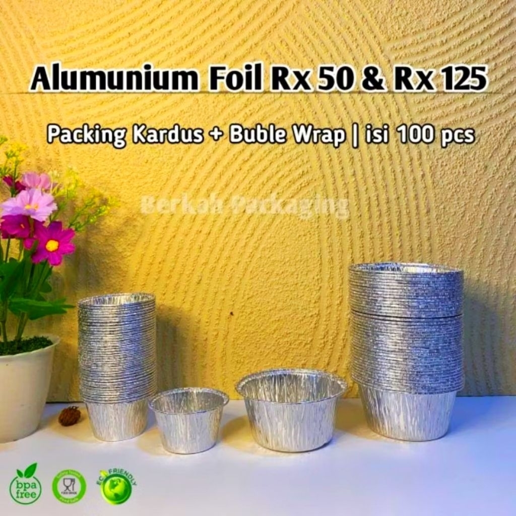 (100pcs) Alumunium Foil Bulat Sz Rx50 - Rx 125 Free Packing Kardus + Buble Wrap