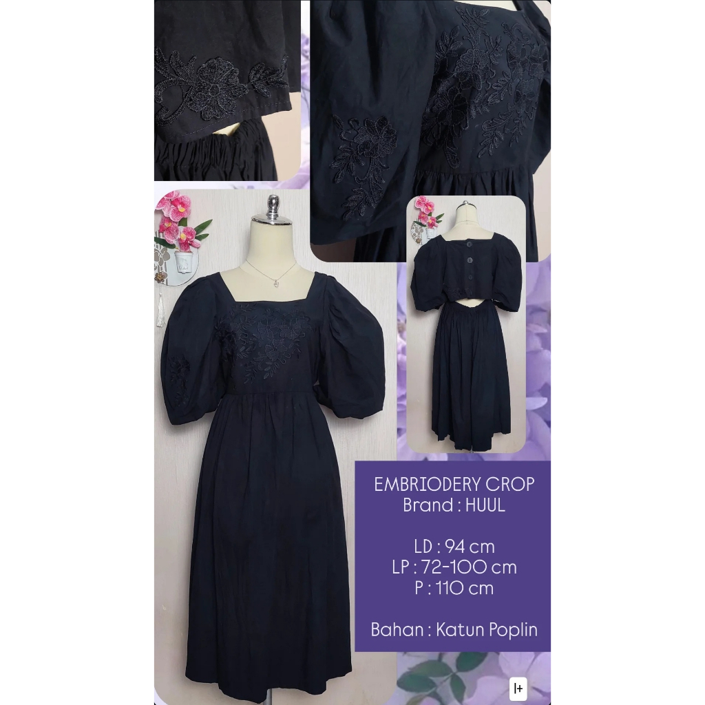 (NewUp 3Des) Dress Vintage korean style lengan balon preloved seperti baru (LD 120cm kebawah). Jumbo