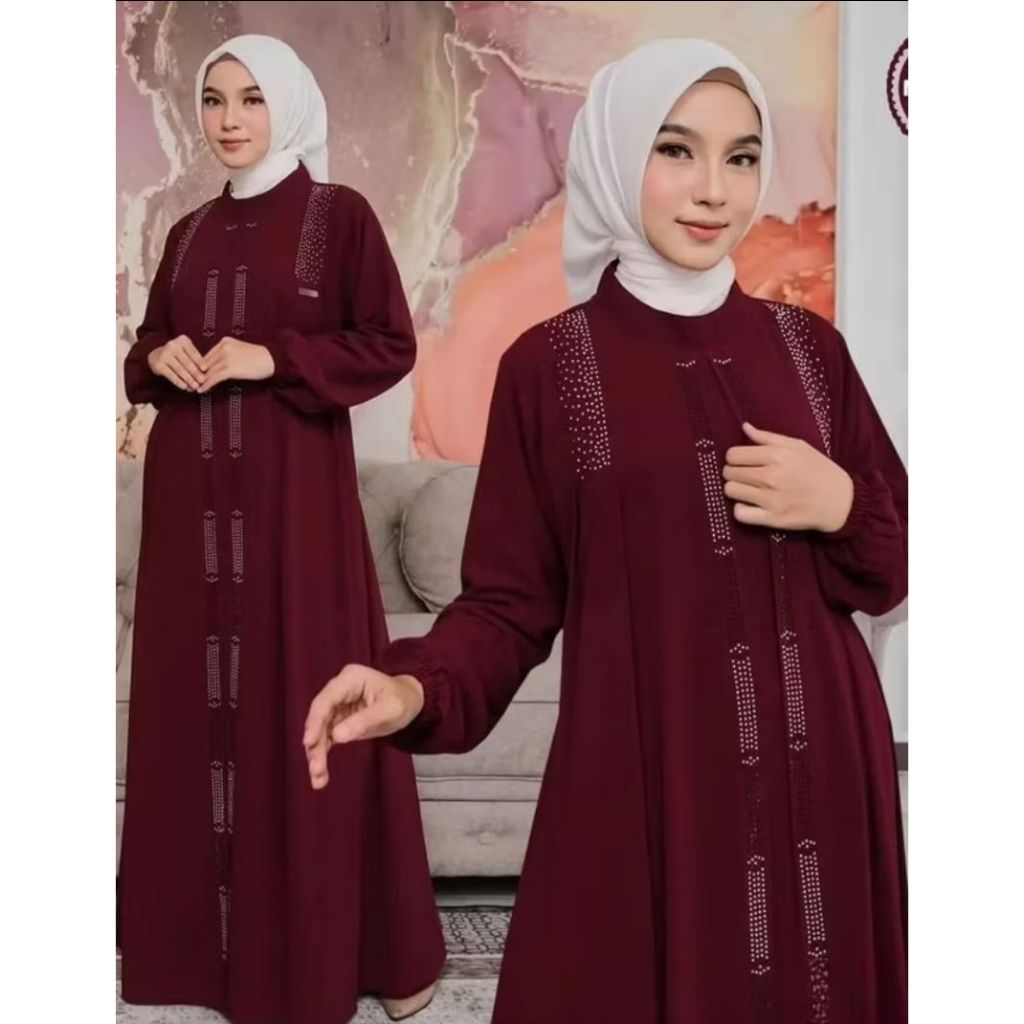 GAMIS AZQIA DEWASA KEKINIAN fashion wanita cantik dilapisi dengan motif payet swarovsky