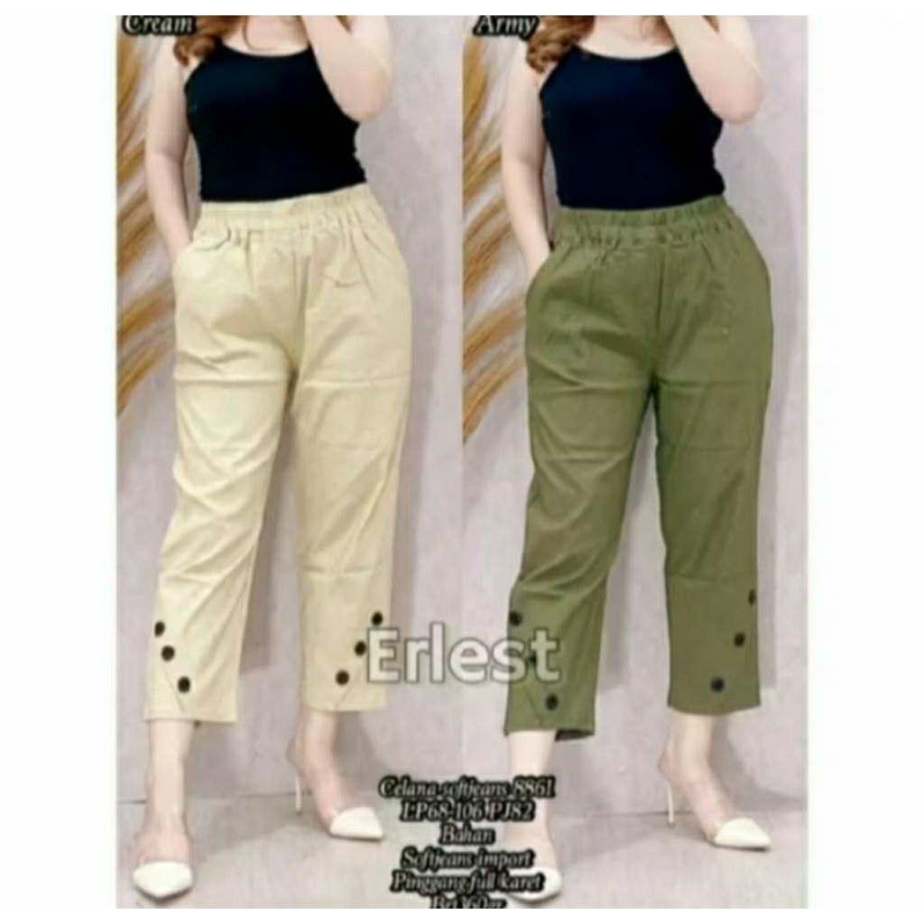 Celana panjang wanita Mevin pants celana panjang wanita model terbaru twill street import combet