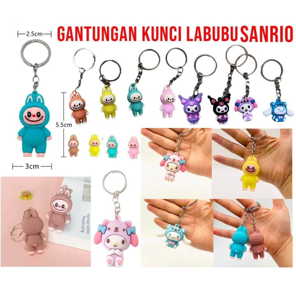(khusus live) gantungan kunci souvenir karakter karakter dengan box panjang