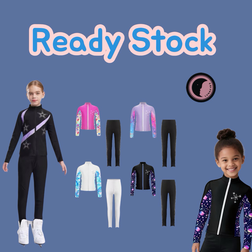Baju Ice Skating Anak Jaket Ice Skate Figure Skating Kostume Skating SET CELANA READYSTOCK