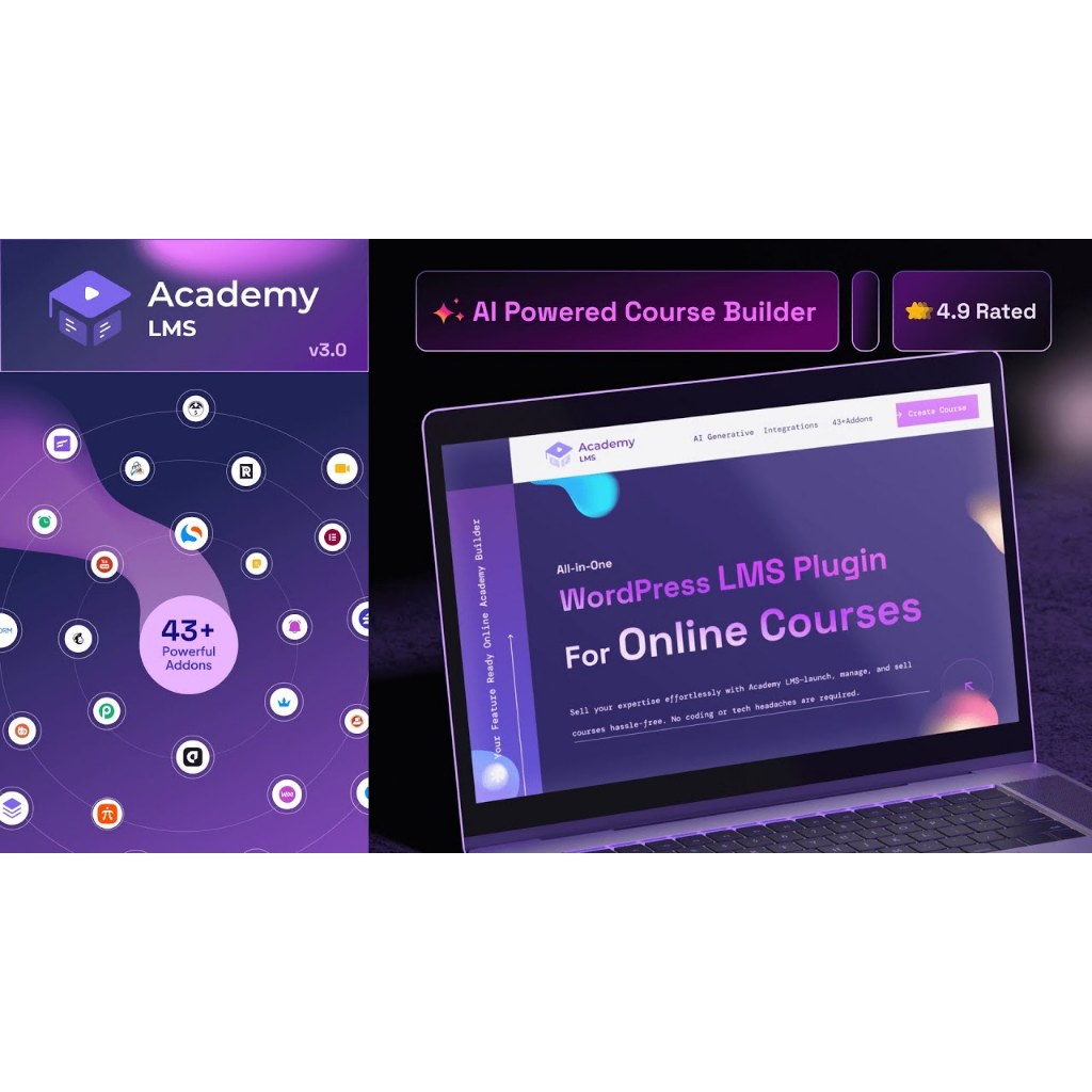 Academy LMS Pro Lisensi Original Lifetime - Plugin Premium LMS Wordpress