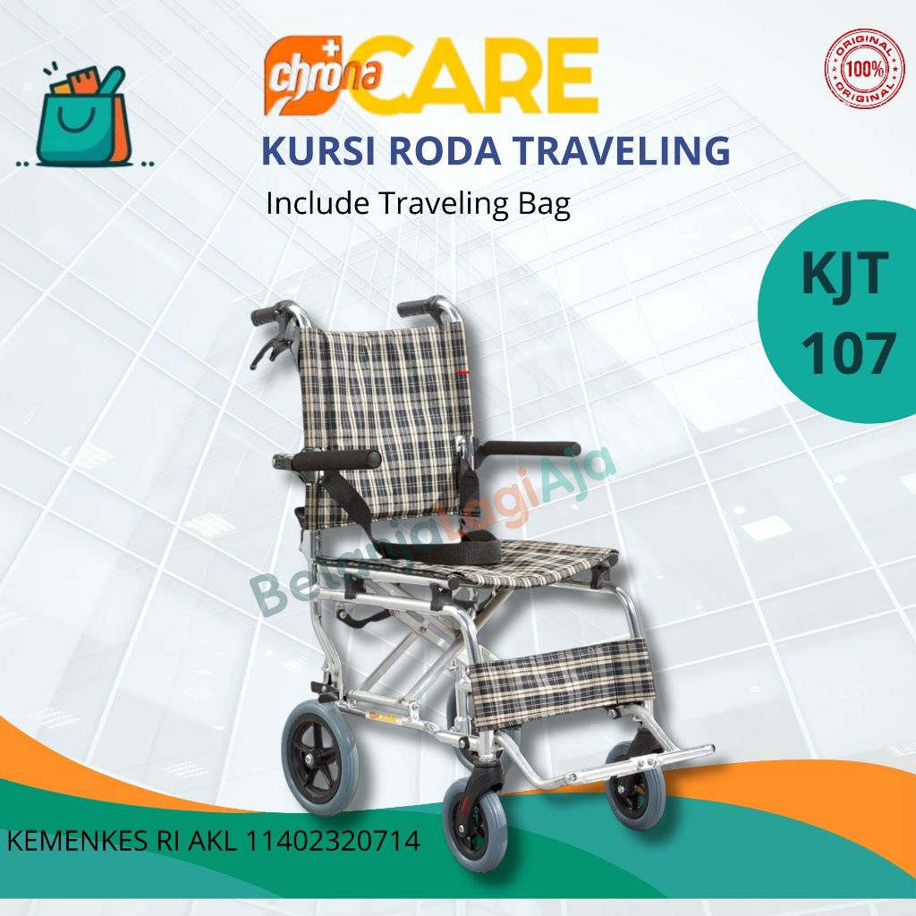 KURSI RODA TRAVEL ALUMINIUM KJT107 / KURSI RODA TRAVELING CHRONA CARE