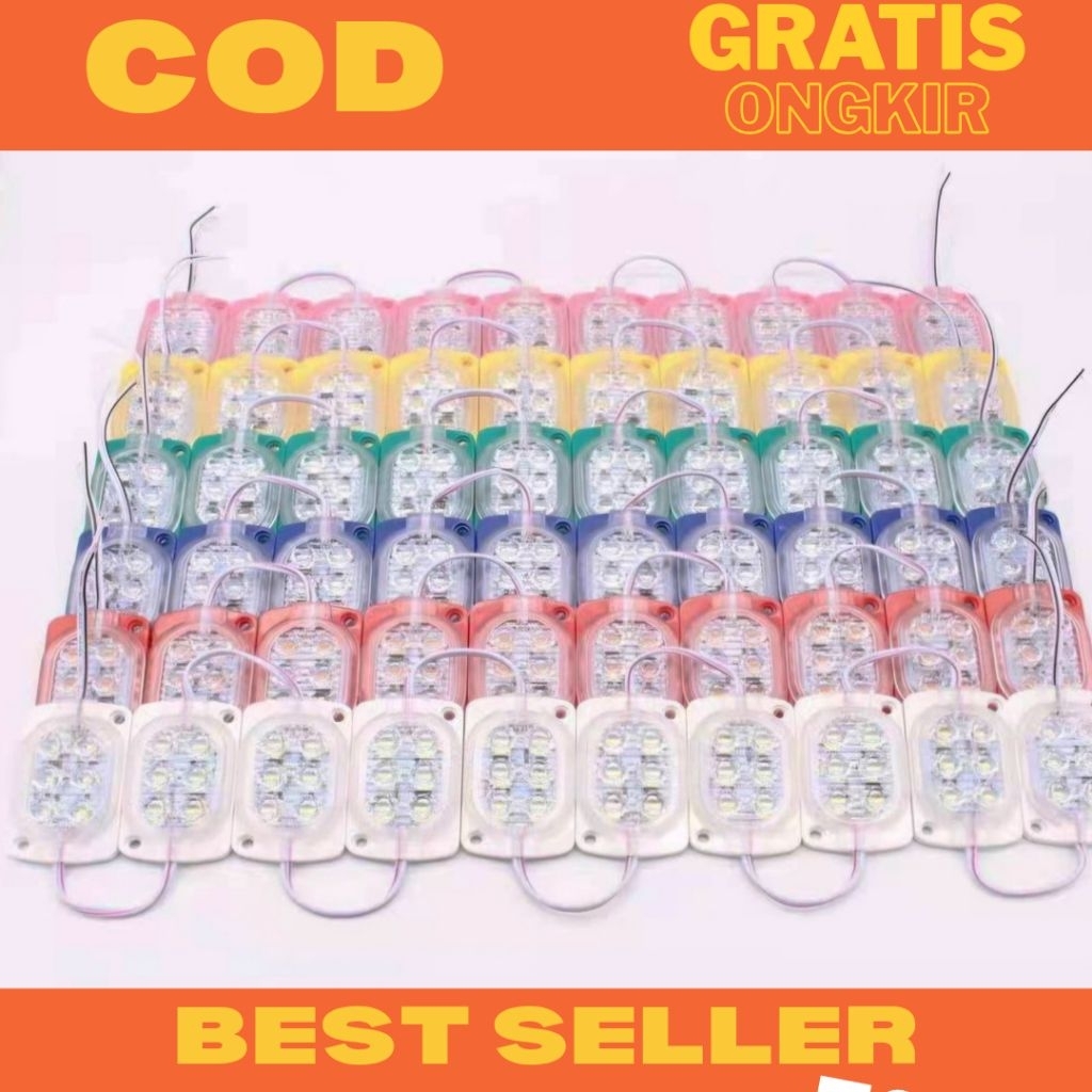 harga 1 renteng 10pcs lampu led mata 6 ultrasonic kedip otomatis 24V