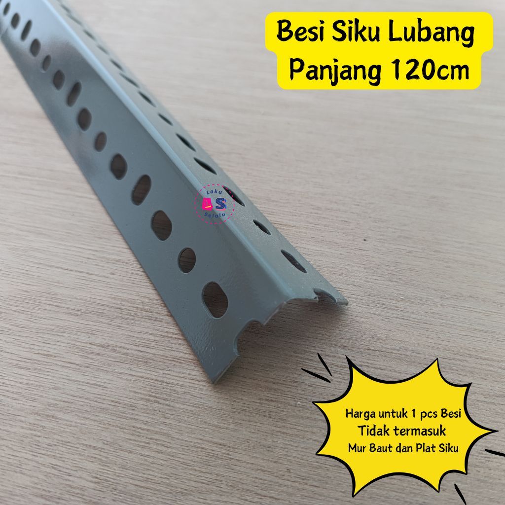 BESI SIKU LUBANG BESI SIKU TEBAL 1mm PANJANG 120cm | BESI SIKU BAHAN RAK
