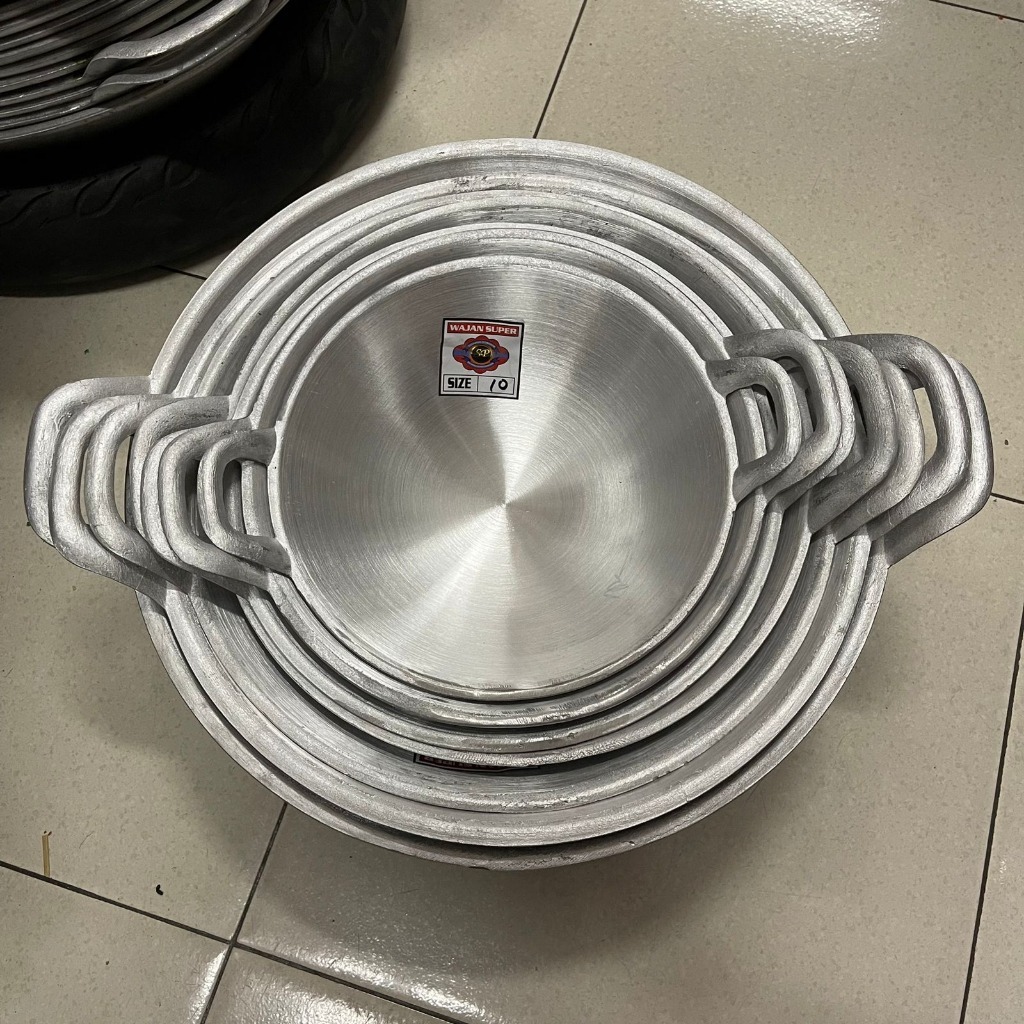 Wajan Cor Tradisional SP Merah – Wajan Aluminium Super Tebal / Penggorengan Aluminium JUMBO