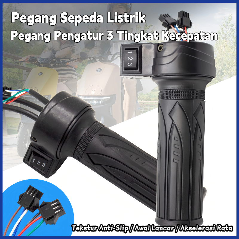 Handle Gas 3 Speed Sepeda Listrik | Handfat Motor Listrik Universal | Grip Gas Tombol 3 Kecepatan