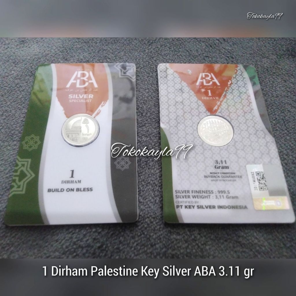 Dirham Antam - Dirham ABA Palestine - Wakala Sertifikat - Silverin - Key Silver - Cendrawasih Bullio