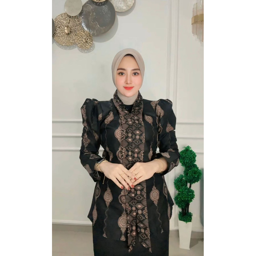 Blouse Batik Wanita Jumbo Atasan Batik wanita Kebaya 3L 4L 5L