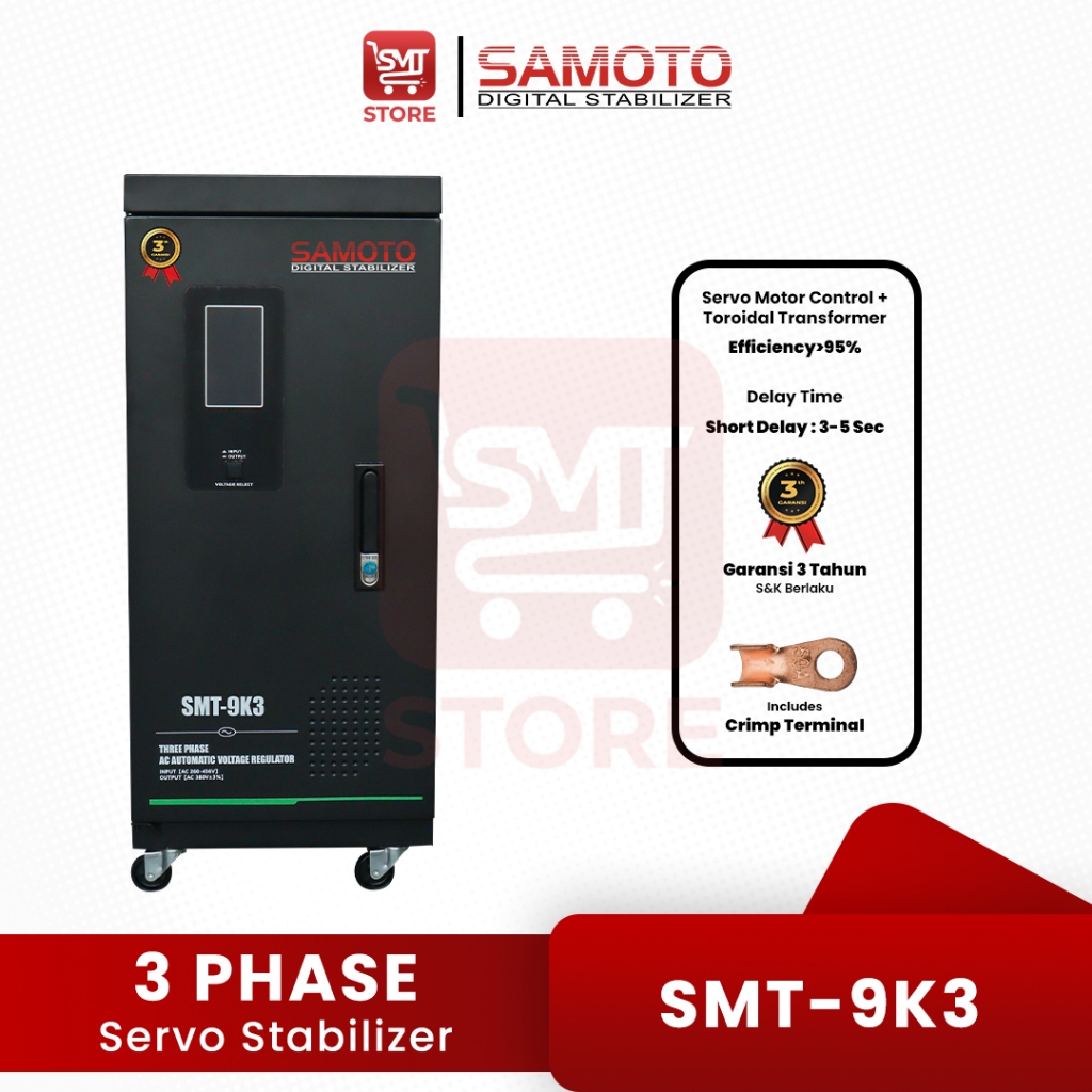 SAMOTO SMT-9K3 Digital Stabilizer Samoto 9KVA 9000VA 3Phase - Stavol Listrik 3 (Three) Phase 9000VA 