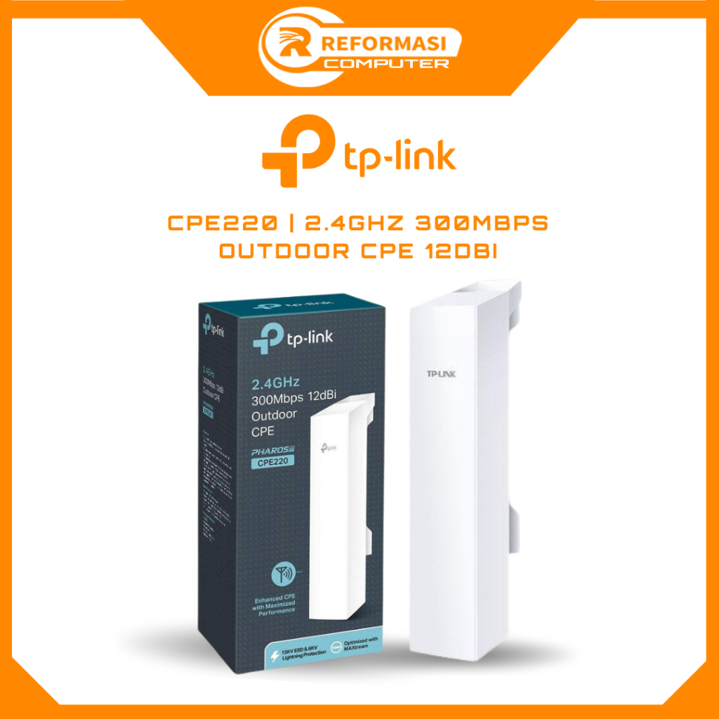 TP-LINK Access Point Outdoor TP-LINK 2.4GHz 300Mbps CPE220 / CPE 220 / CPE-220