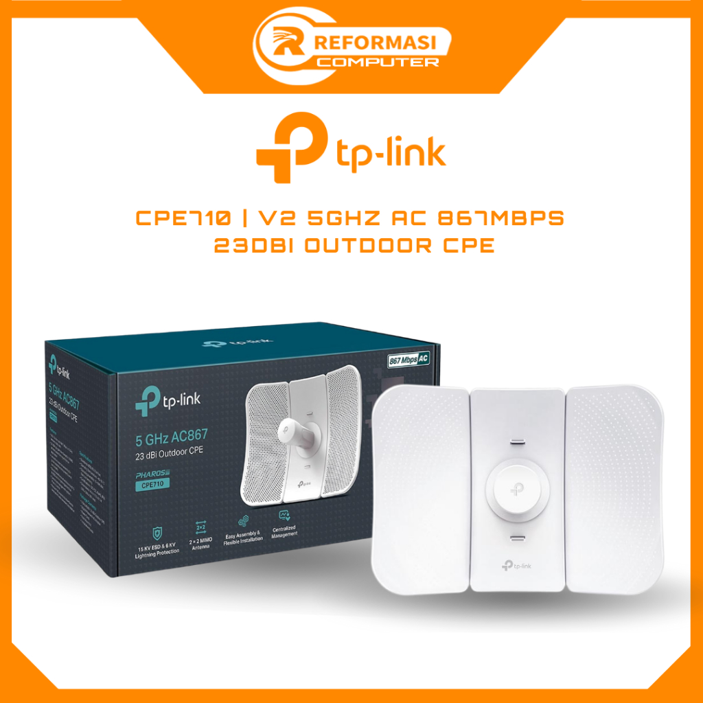 TP-LINK CPE710 5GHz AC 867Mbps 23dBi Outdoor TPLINK CPE 710