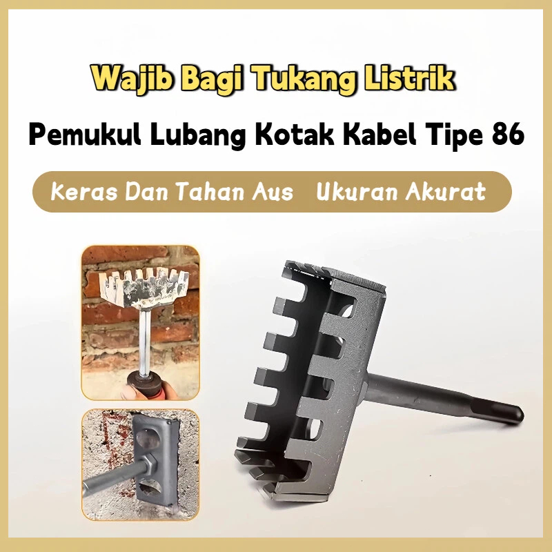 Alat Tukang Listrik | Mata Pahat Kotak 86mm Baja Keras | Chisel Bor Bobok Tembok Beton