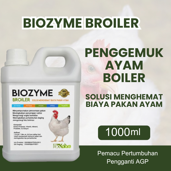 Biozyme Broiler Penggemuk Ayam Broiler Irit Pakan Nutrisi Terbaik Cepat Besar Mengurangi Risiko Kema