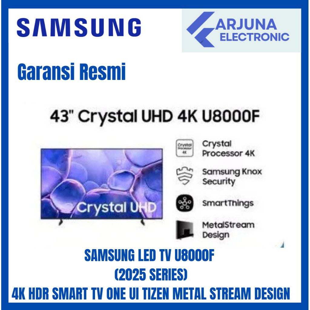 SAMSUNG 43U8000F 4K SMART TV 43 INCH 2025 SERIES
