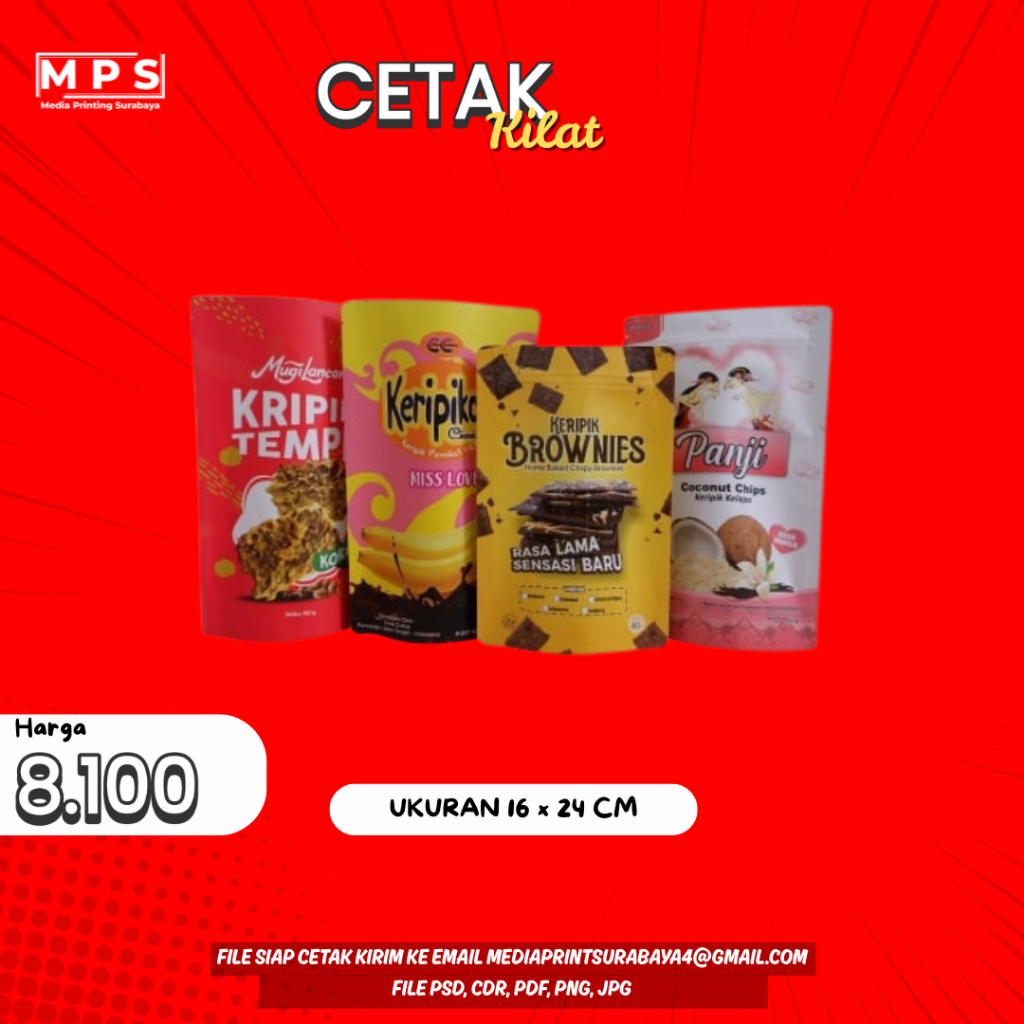 CETAK STANDING POUCH CUSTOM I UKURAN 16 X 24CM