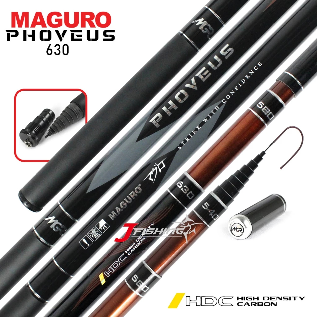 Joran Tegek MAGURO PHOVEUS | 360 s/d 630 | Carbon Keiryu | Zoom Pole | Original Maguro