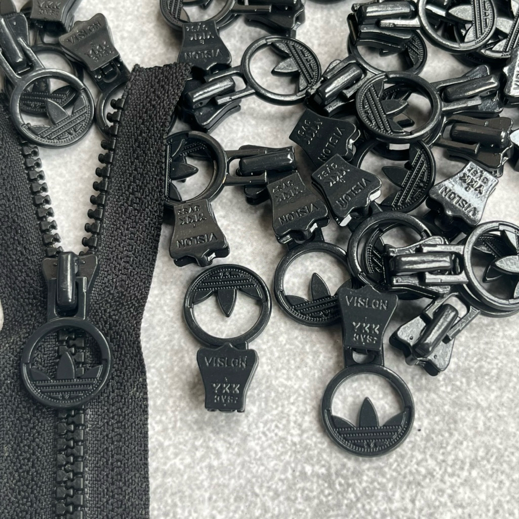 kepala resleting vislon no3 hitam model kembang ykk