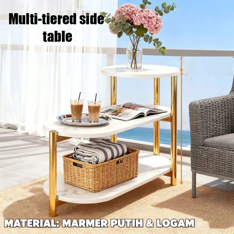 Meja Minimalis Bufet Marmer Kemewahan Ringan Meja Kopi Meja Nakas Meja Tamu Furniture Ruang Tamu Mej