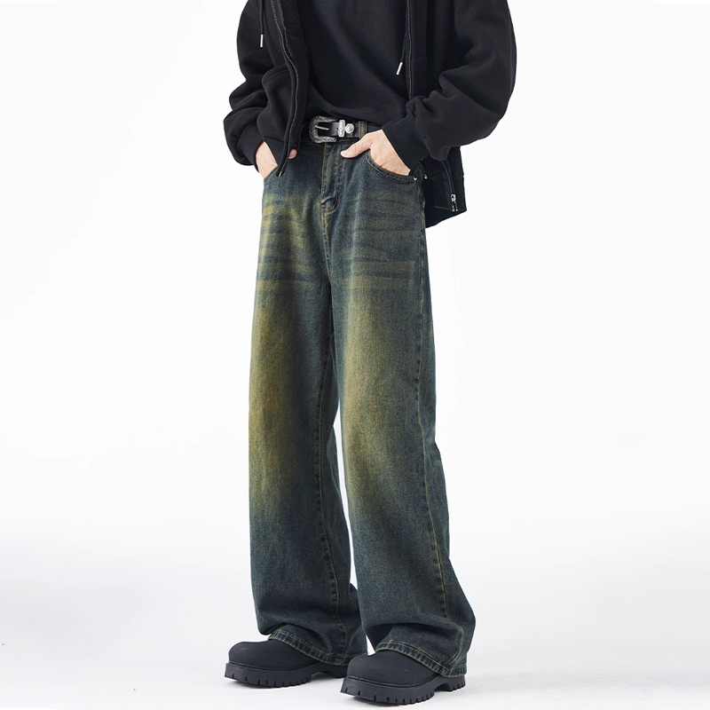 Jeans Vintage Celana Jeans Pria Celana Gombrong Pria Celana Panjang Pria