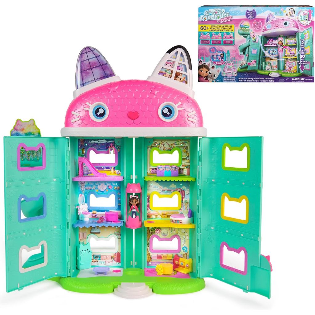 Gabby's Dollhouse: The Movie, Interactive Cat Dollhouse, 7 Rooms