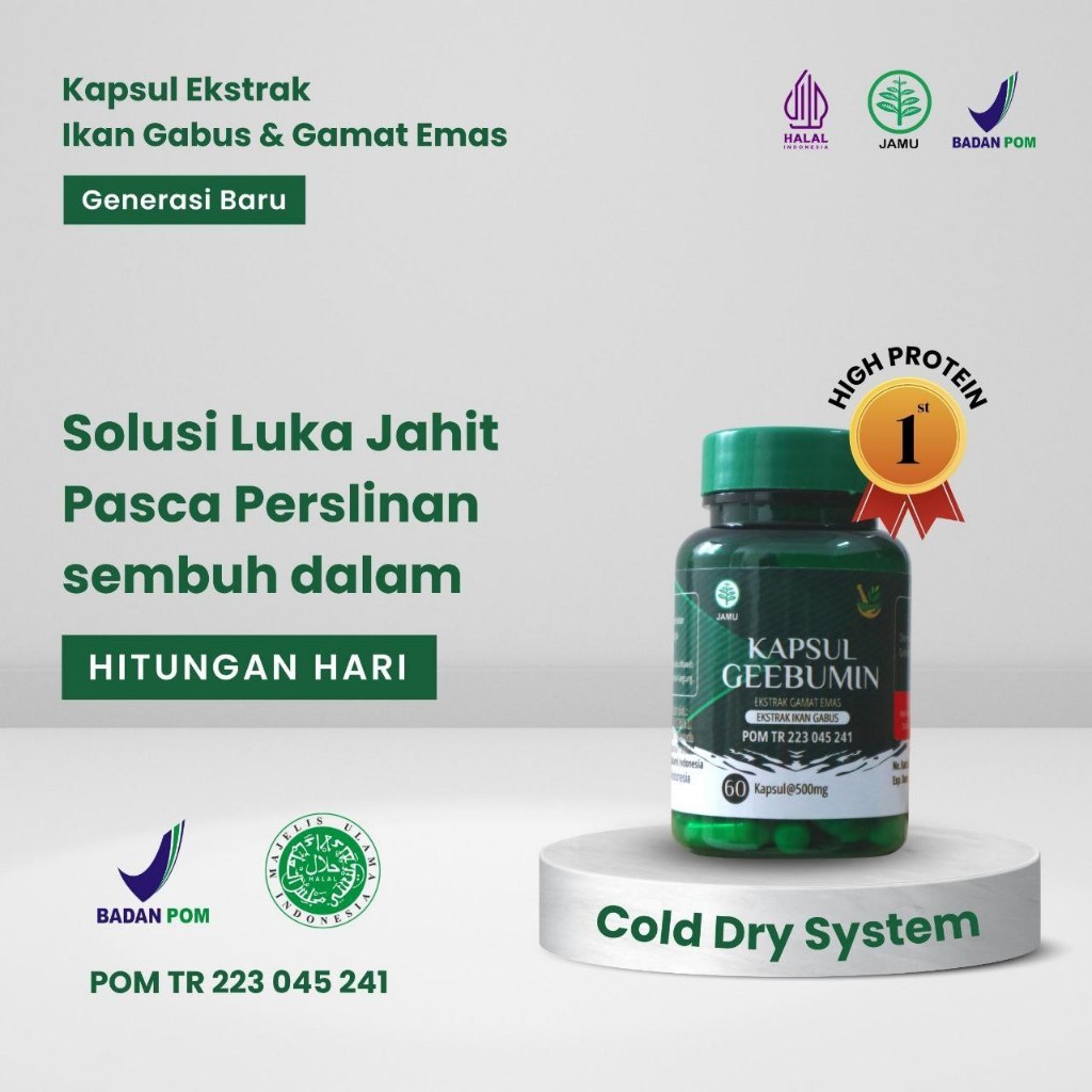 GEEBUMIN ASLI Ekstrak Ikan Gabus Kutuk untuk Pengering Luka Diabetes agar Pulih Lebih Cepat Kering