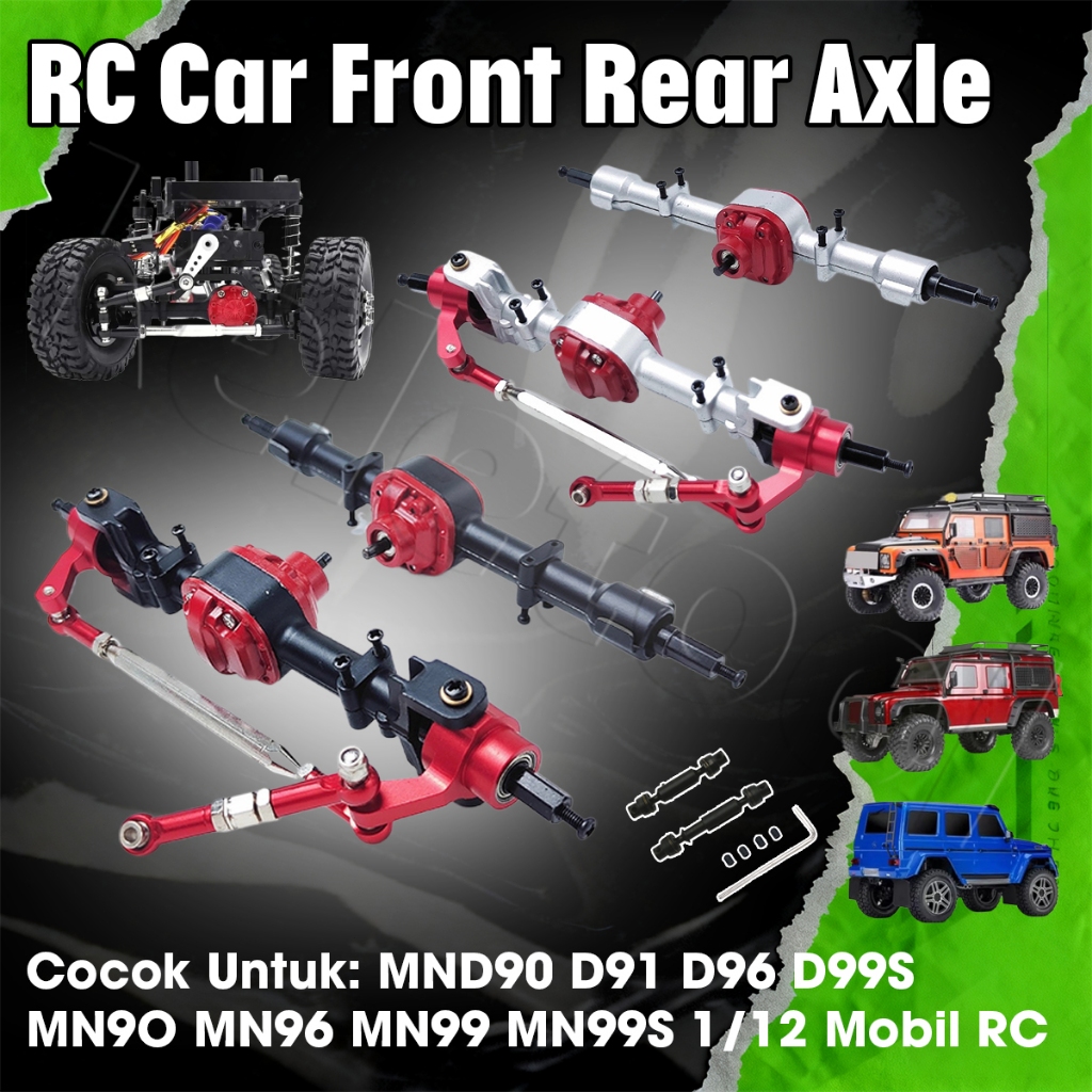Remote Control RC Car Front Rear Axle MN78 MN82 Part Metal Alloy Front Rear Axle Full Set Gardan Met