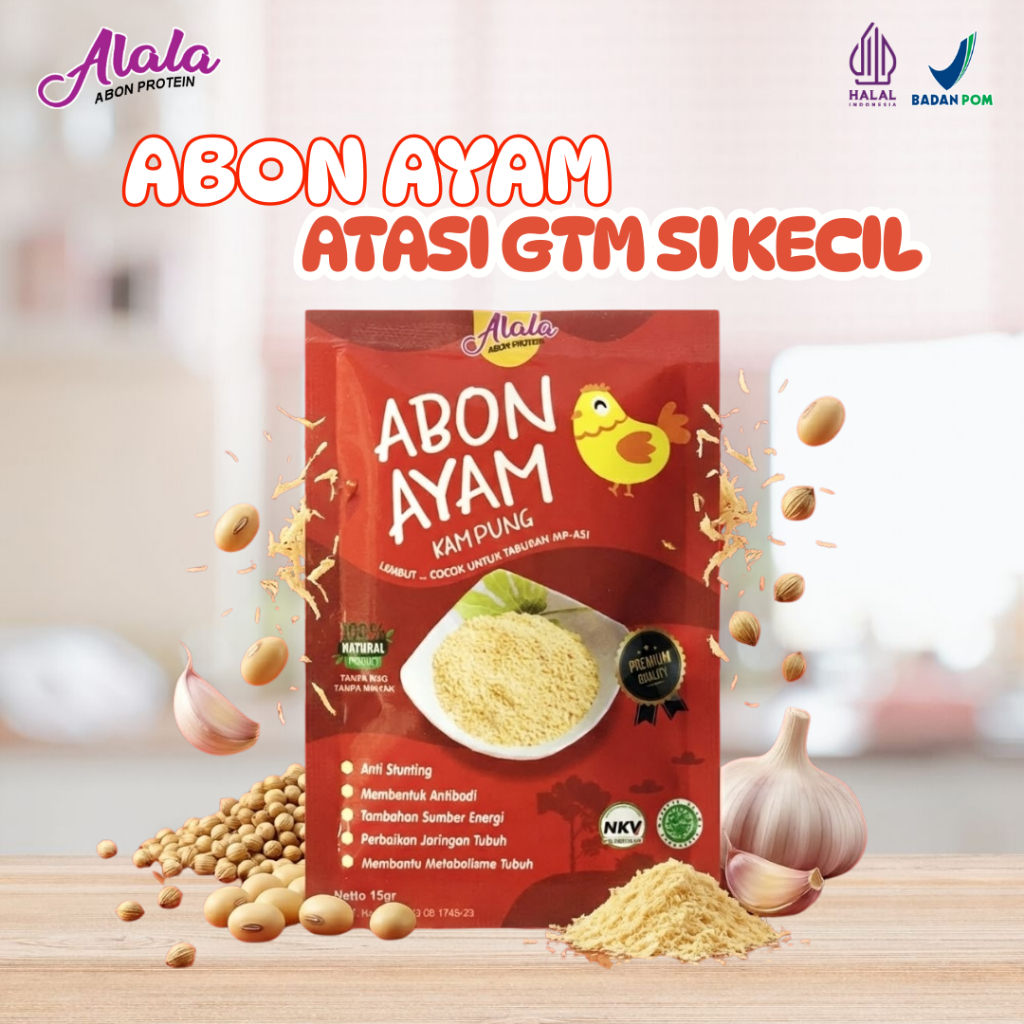 Alala Abon Daging Ayam MPASI - Abon Penambah Nafsu Makan Anak Tanpa MSG & Campuran