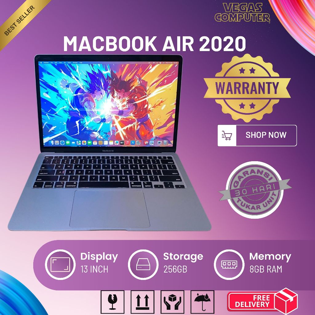 Macbook Air 13" 2020 Retina Quad Core i7 i5 i3 16/512GB - 8/512 SSD - 8/128 100% Original - i3 8/128