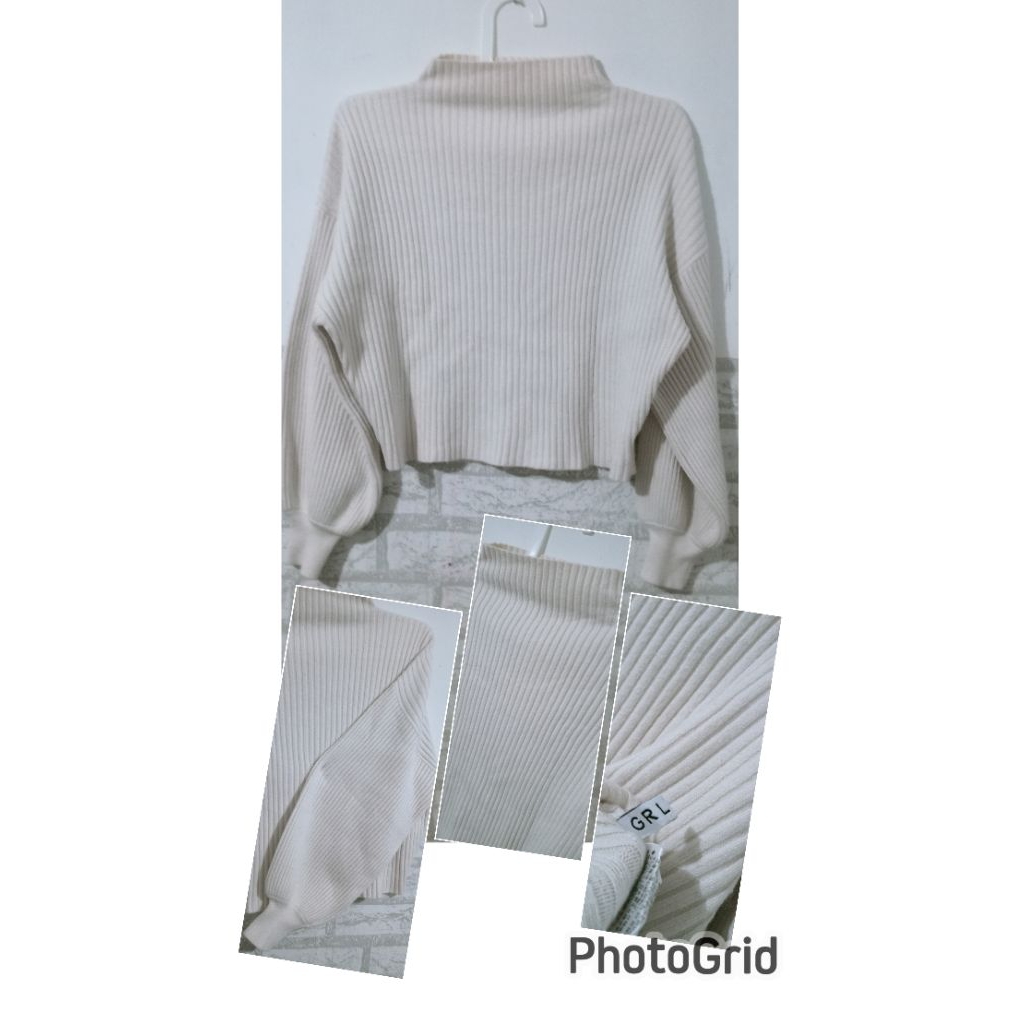 Sweater rajut lidi2 tangan balon (preloved)