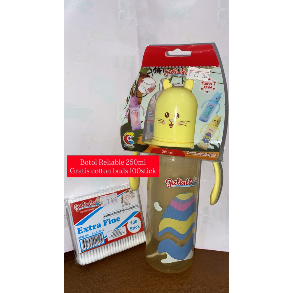 Reliable Botol Dot 250ml gratis Cotton buds100 stick