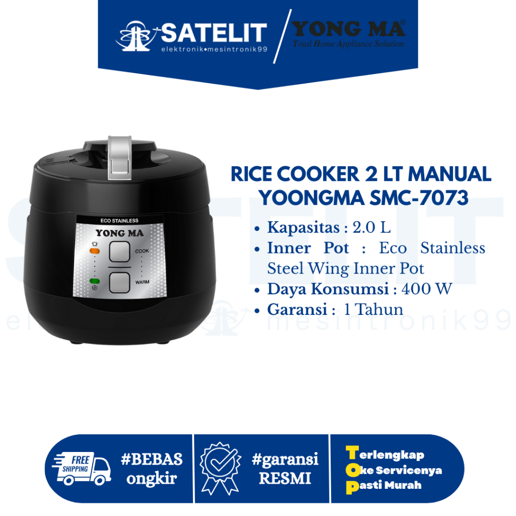 YONG MA Magic Com manual Rice Cooker manual 2L Stainless SMC7073 - SMC 7073 2 Liter YONGMA