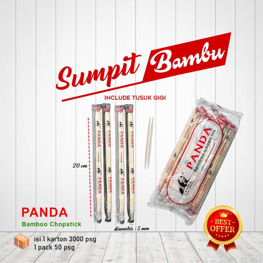 Sumpit + Tusuk Gigi Panda - Sumpit Swan | SUMPIT STERIL & HIGIENIS |