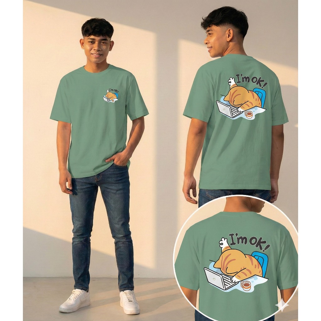 Jerrico Tshirt | Kaos Distro Lengan Pendek Unisex | Baju atasan Laki-laki Dewasa  Im Ok