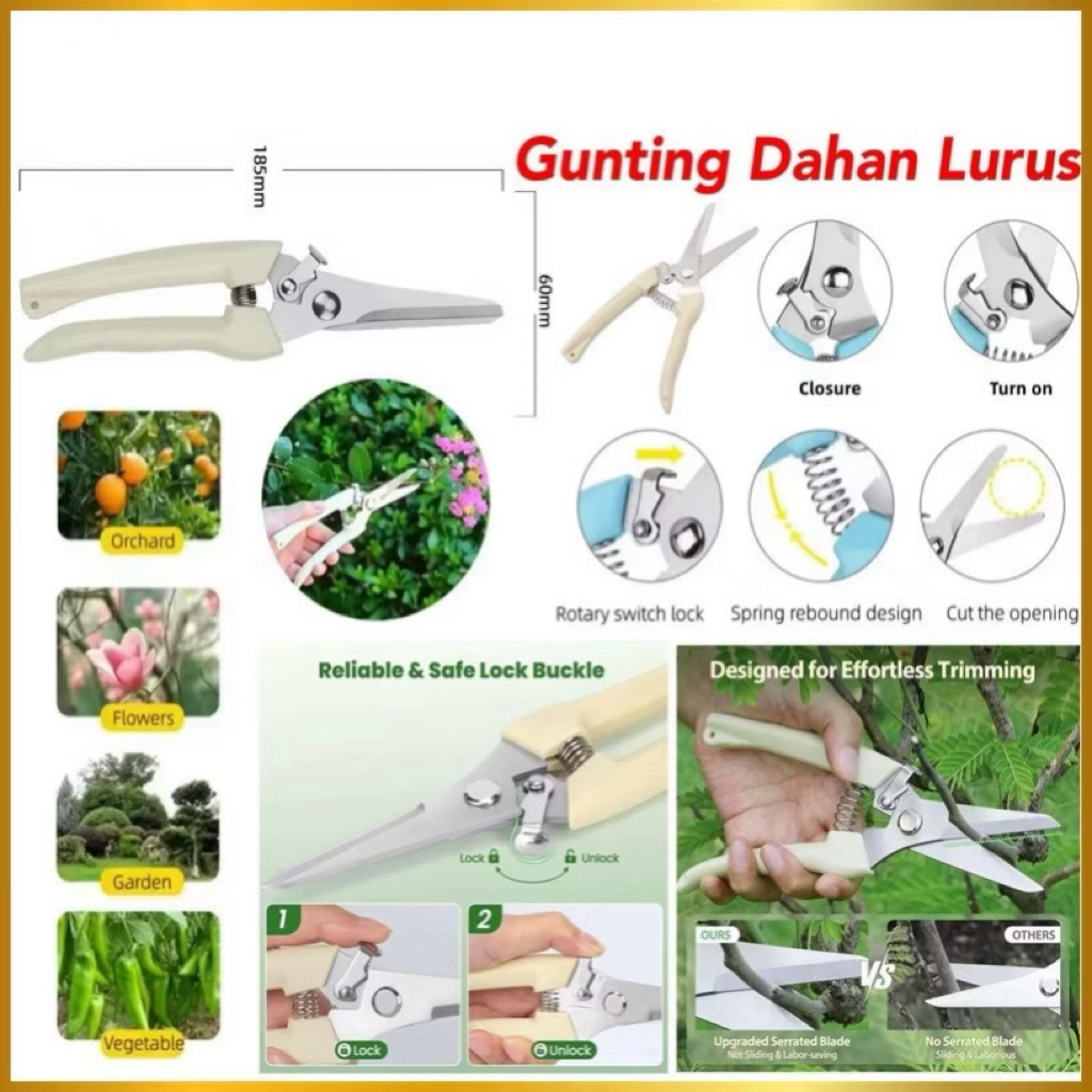 Gunting Dahan Lurus Ranting Bunga Tanaman Gunting Lurus Alat Berkebun Potong Tanaman