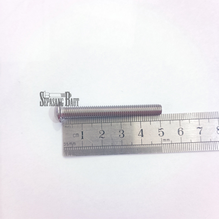 M6 x 50 Baut Button L Stainless 304 M6x50