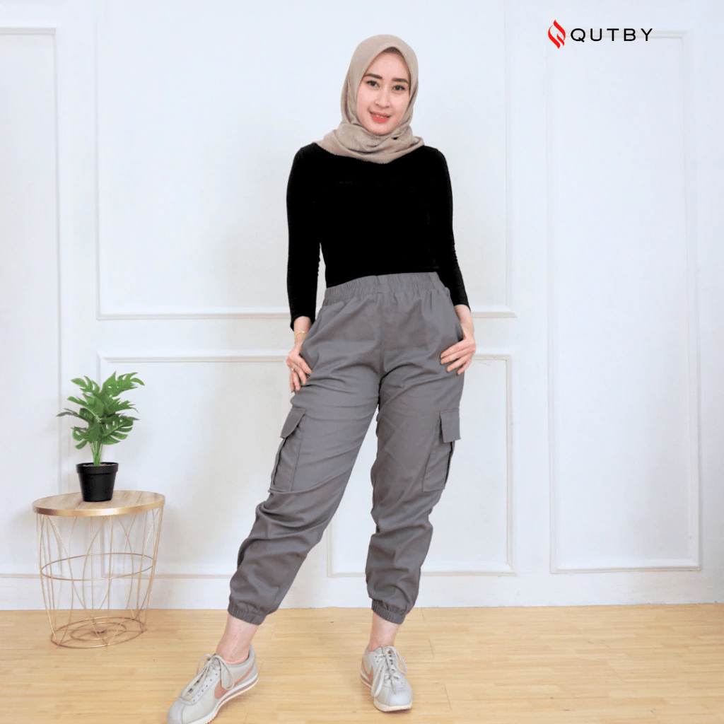 QUTBY - CELANA JOGGER PANTS CARGO WANITA/CELANA NAIK GUNUNG WANITA/CELANA OLAHRAGA/BISA COD