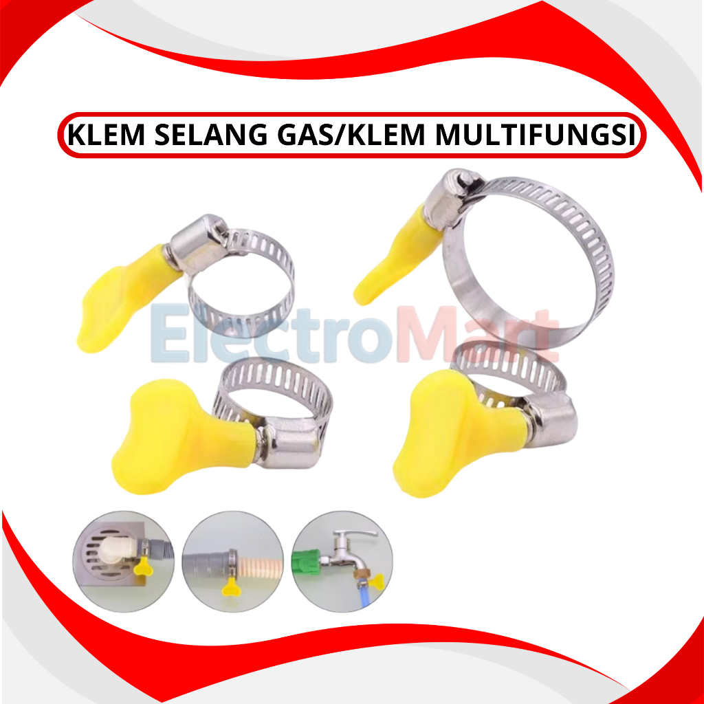 Klem Selang Kuping Besi - Klem Gas LPG - Klem Gas Anti Bocor - Klem Selang Kuping Stainless Anti Boc