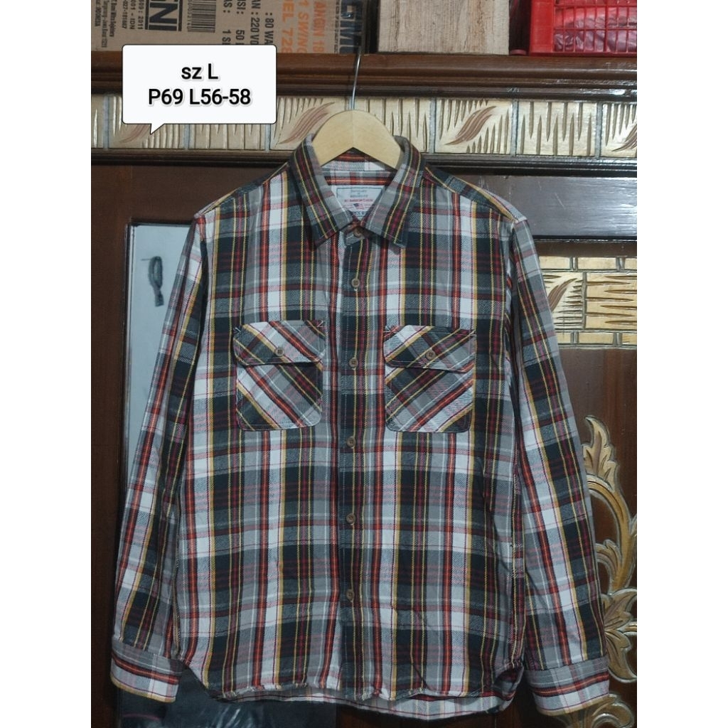work jacket kemeja flannel outer tebal avirex