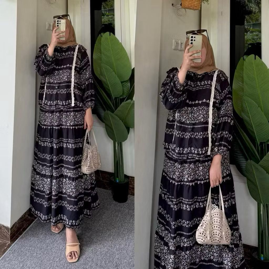 ZAYNA SET ROK RAYON VIRAL // ONE SET RAYON MOTIF // SETELAN ROK // ONE SET MAMIYA ROK WANITA // ONE 